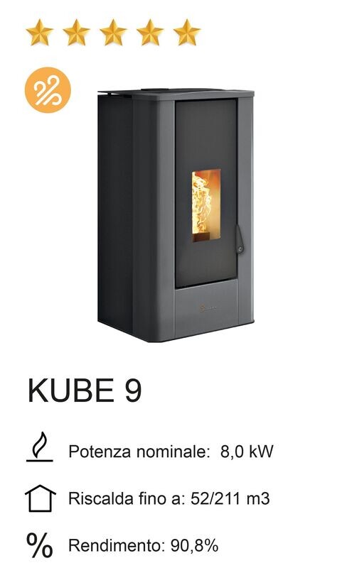 STUFA A PELLET TERMOVANA MOD. KUBE 9