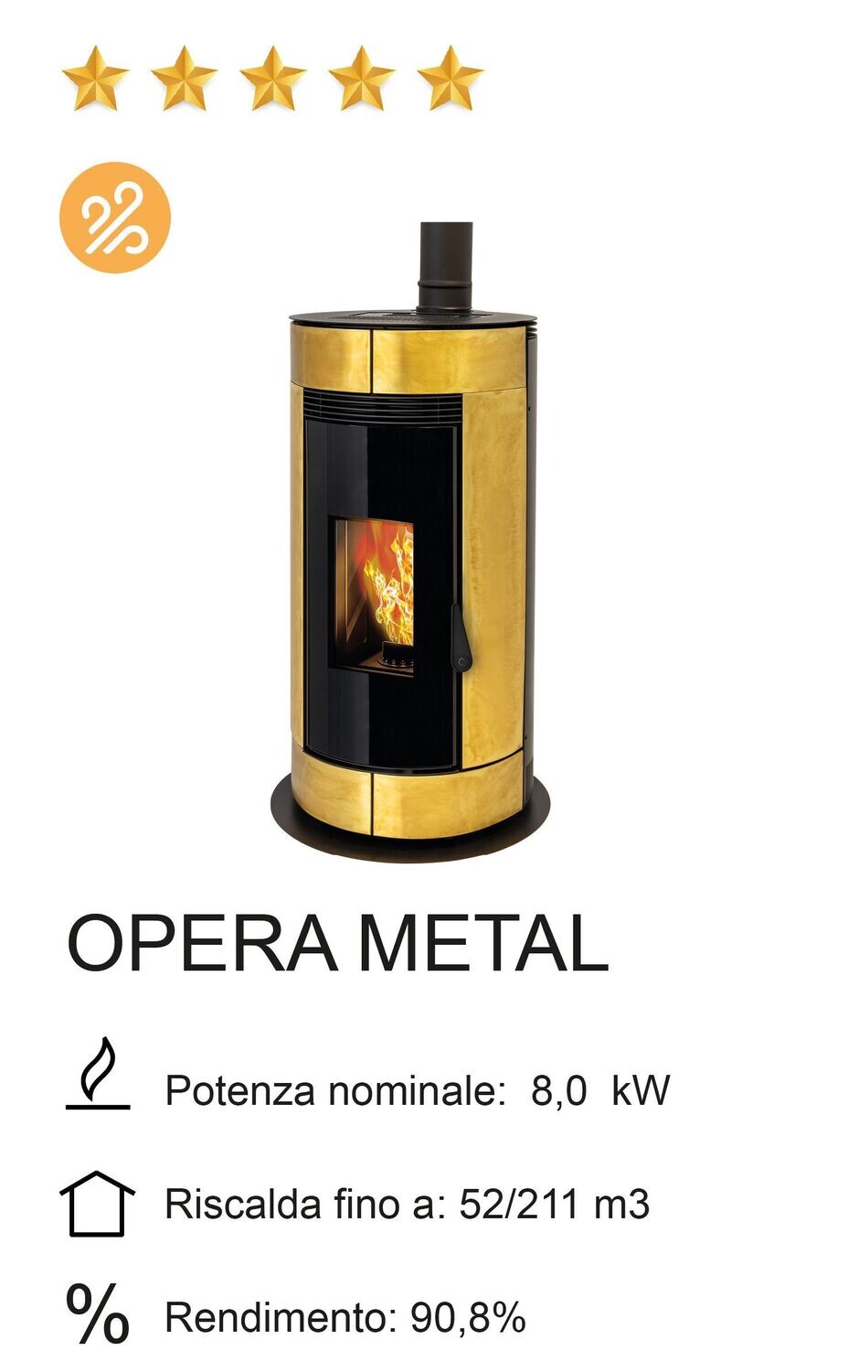 STUFA A PELLET TERMOVANA MOD. OPERA METAL
