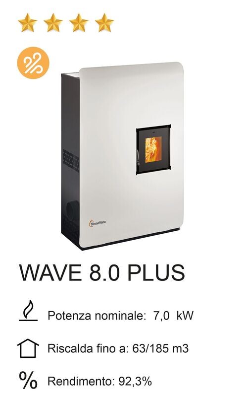 STUFA A PELLET TERMOVANA MOD. WAVE 8.0 PLUS