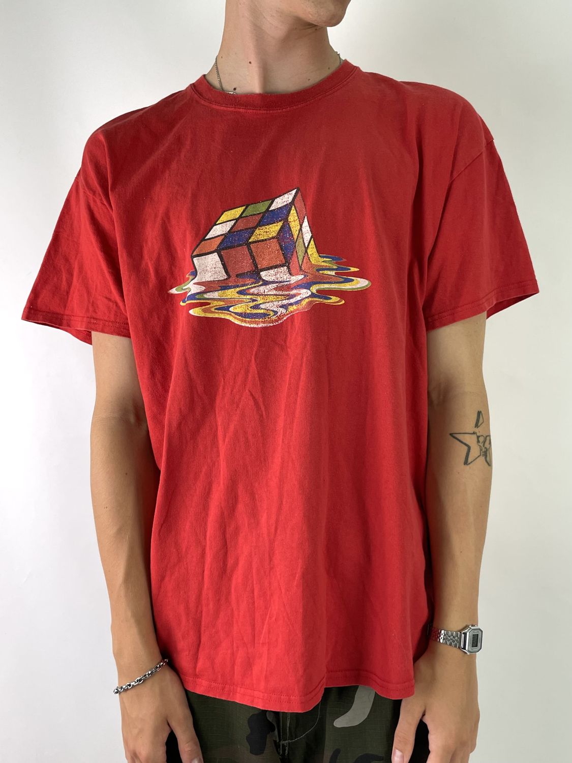 T-shirt z nadrukiem &quot;Kostka Rubika&quot; (XL)