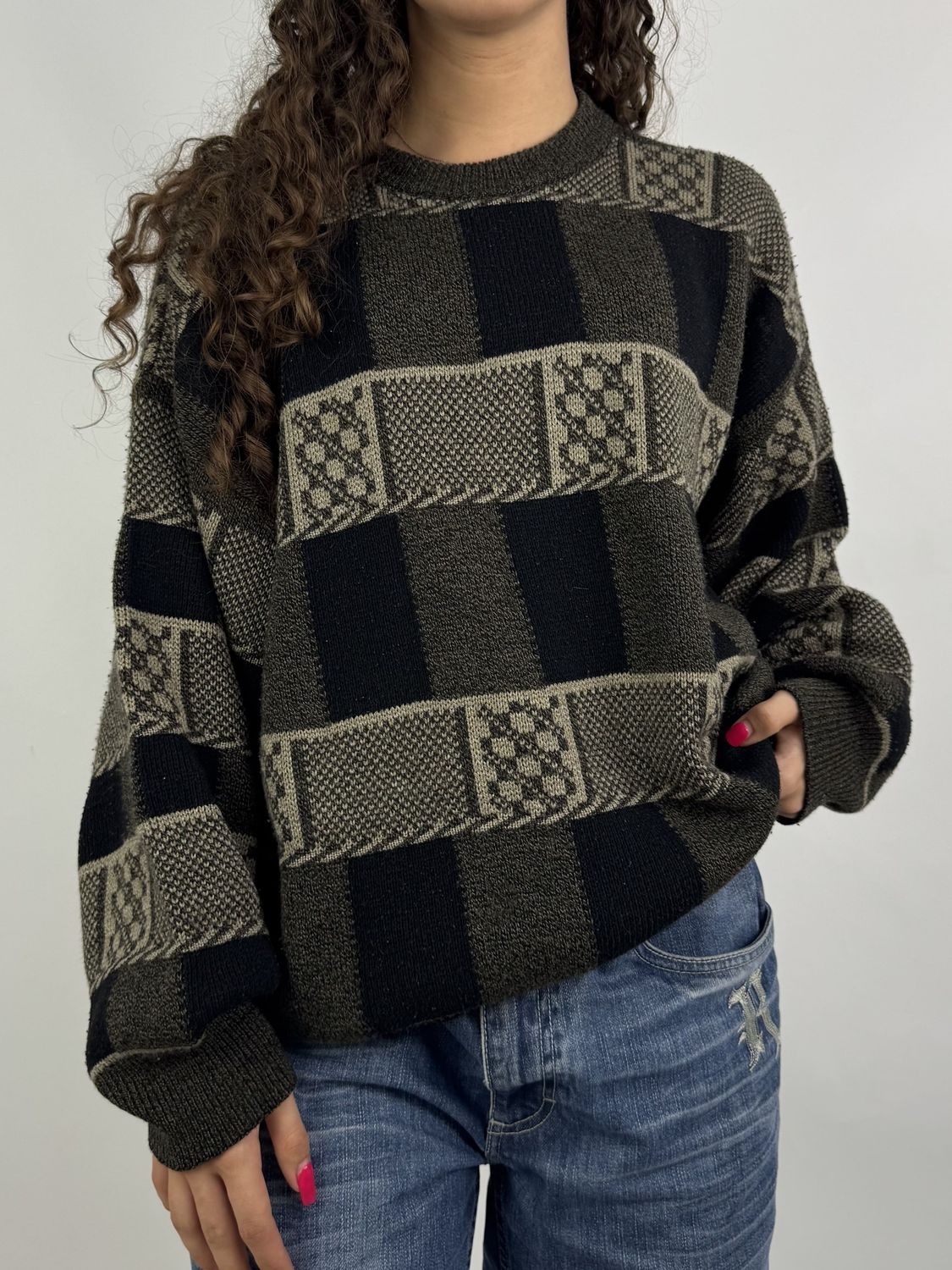 Sweter Wzorzysty (S)
