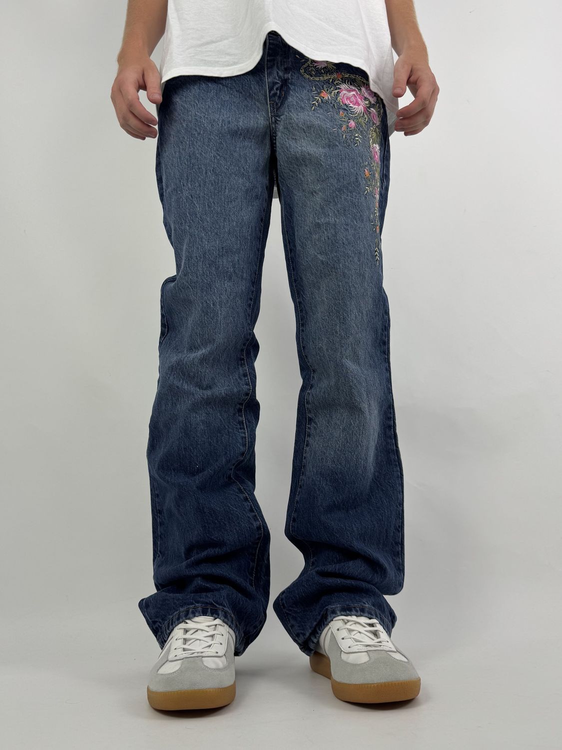 Spodnie &#39;Flowers&#39; Bootcut (M)