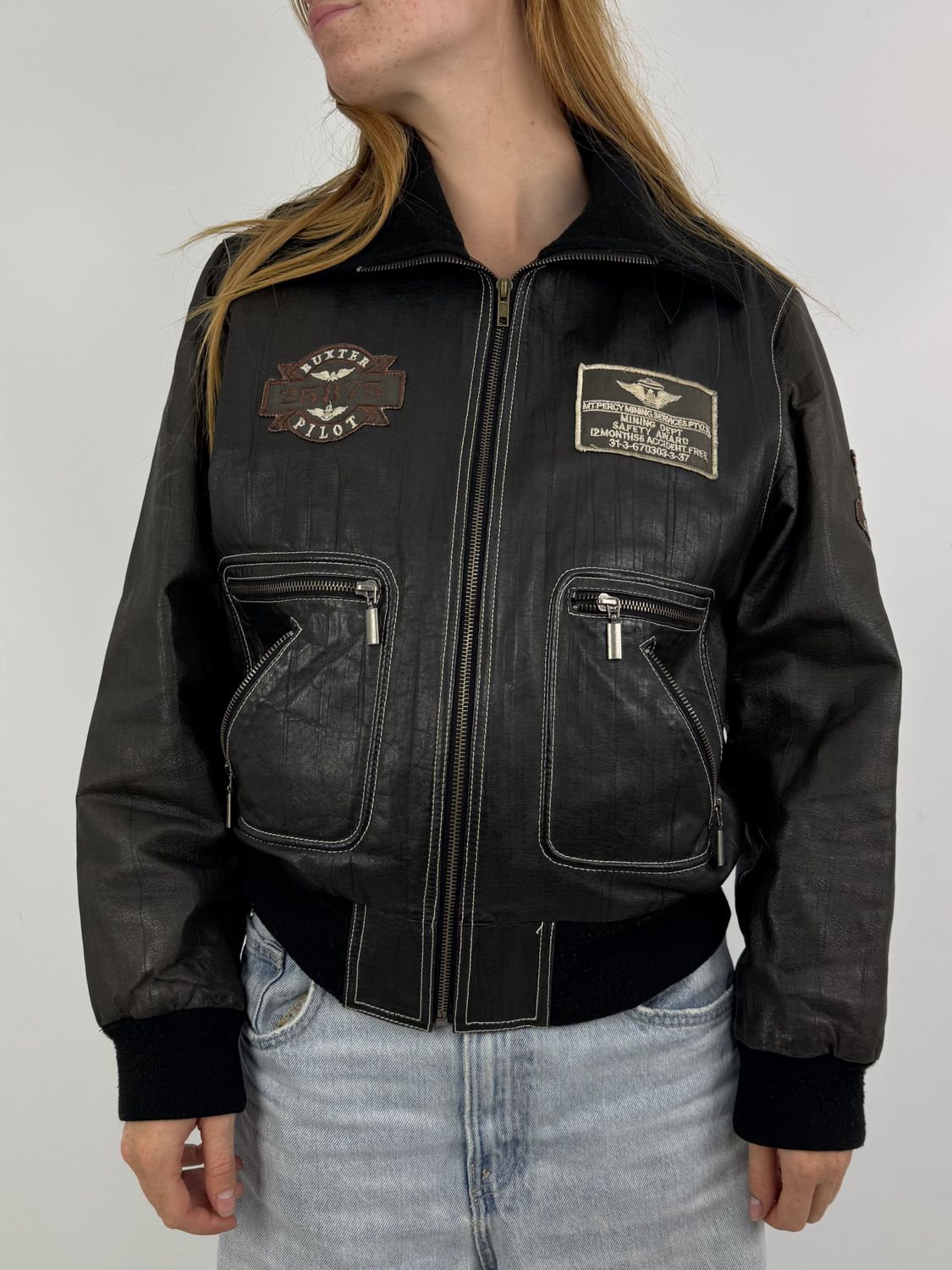 Kurtka Flying Leather Bomber Jacket (S)