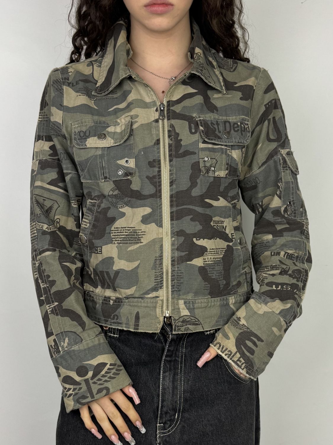 Kurtka Camo Y2K Zip (Damskie S)