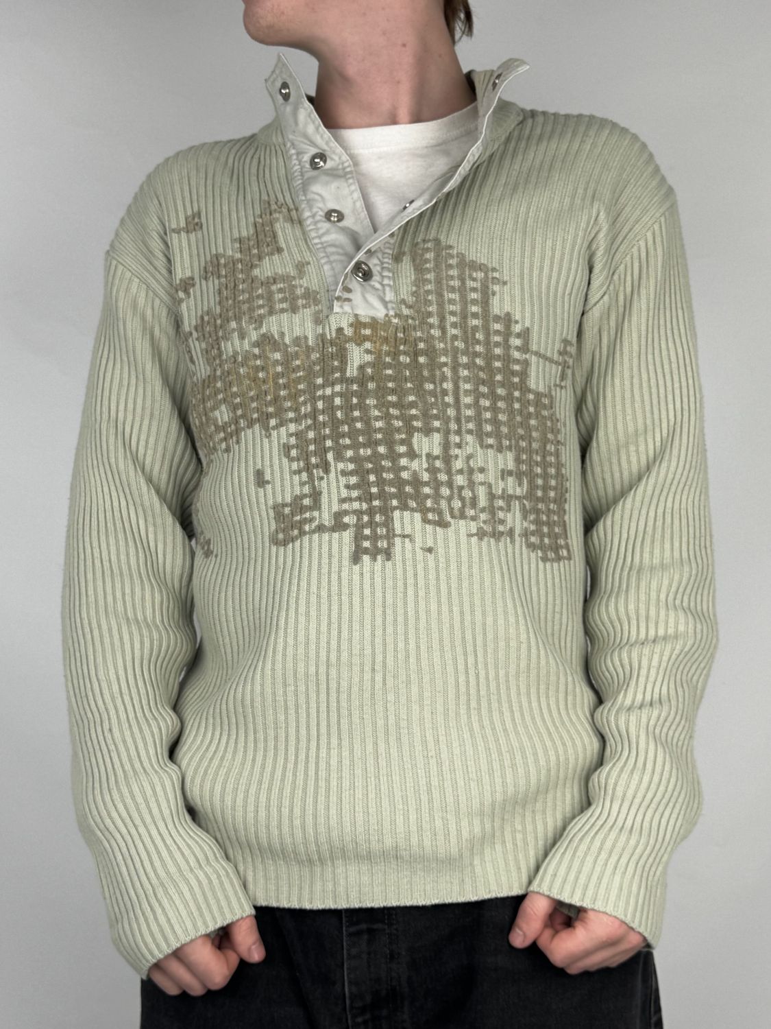 Sweter z Haftem Y2K rozpinany (M)