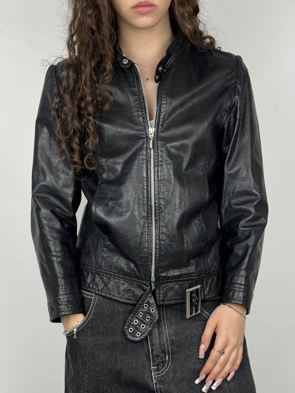 Kurtka Skórzana Biker (Damskie XS)