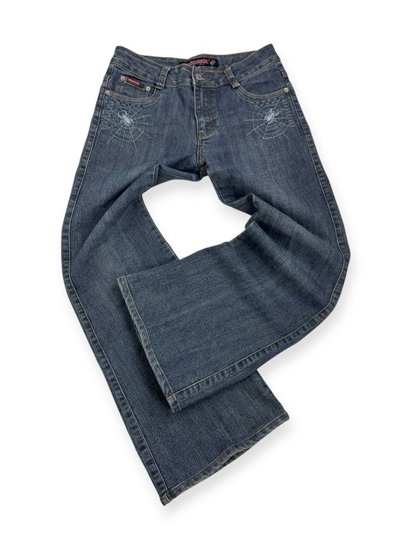 Spodnie Flared Spider Y2K (Damskie S)