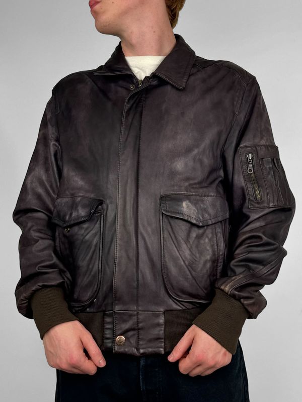 Kurtka Skórzana Malboro Bomber Leather Jacket (M)