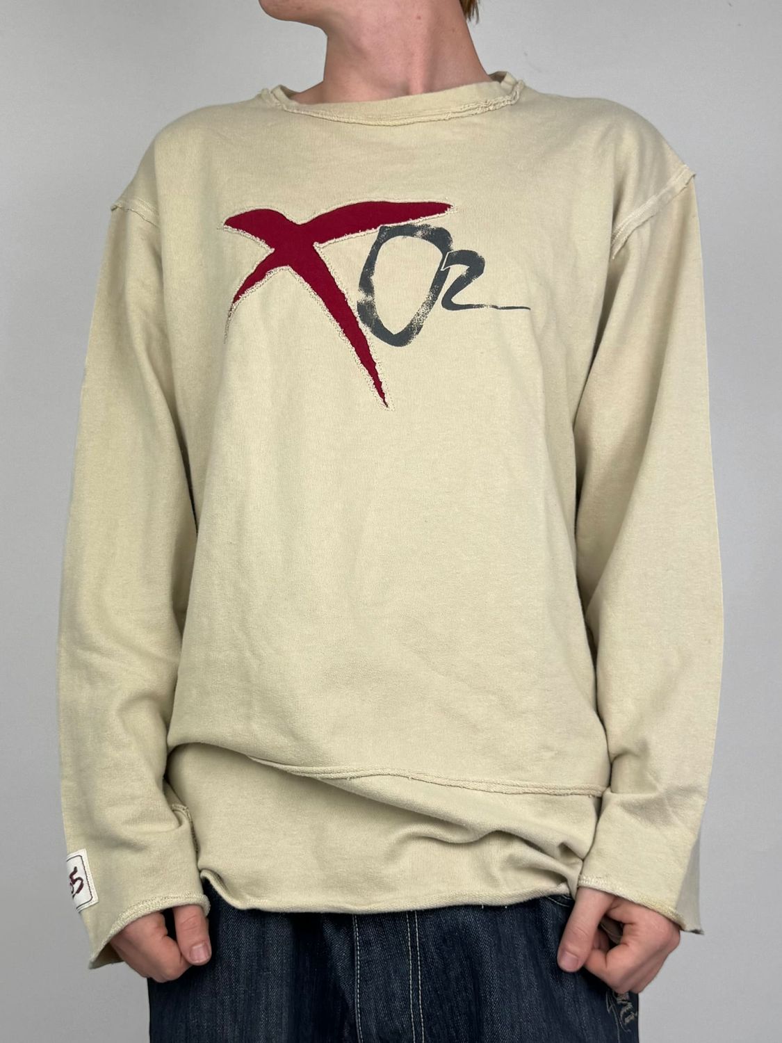 Longsleeve Y2K z Przeszyciami (L)