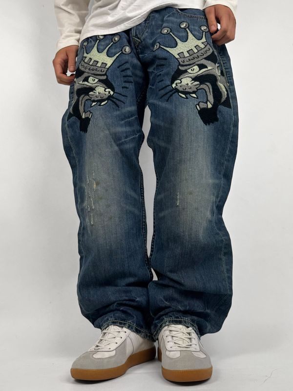 Spodnie Ed Hardy Y2K Tiger Jeans (XXL)