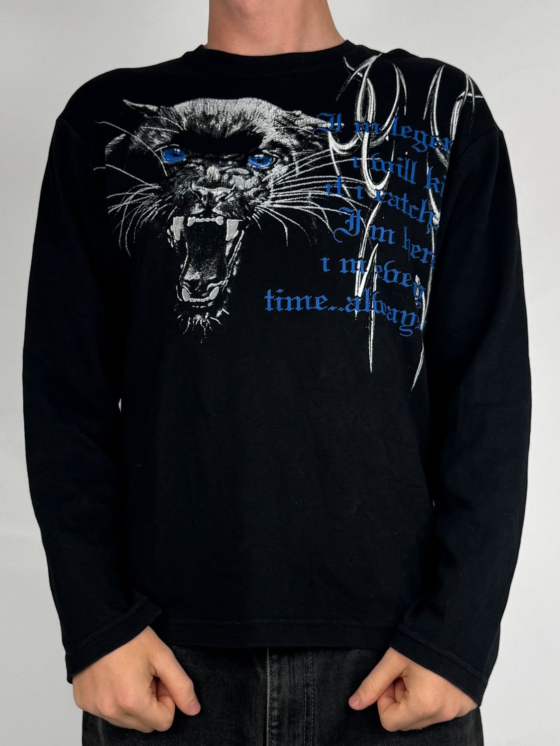 Longsleeve Panther Y2K Tribal (M)