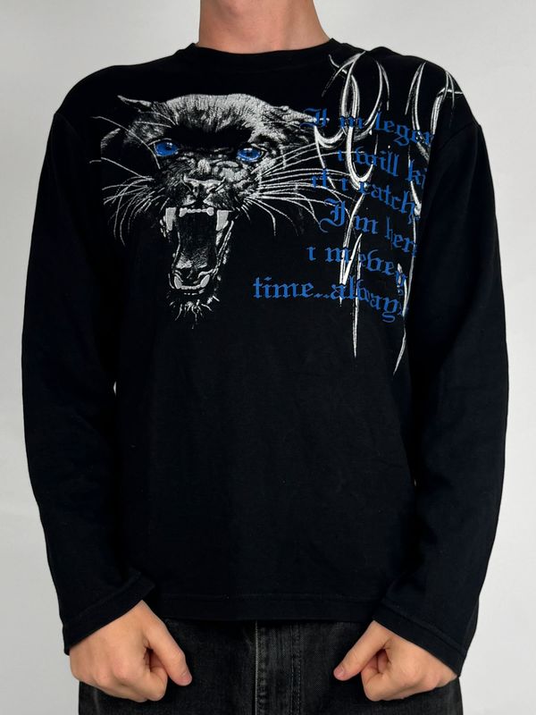 Longsleeve Panther Y2K Tribal (M)