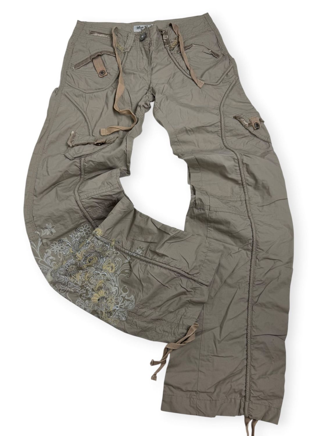 Spodnie Parachute z Haftami Y2K (Damskie XS)