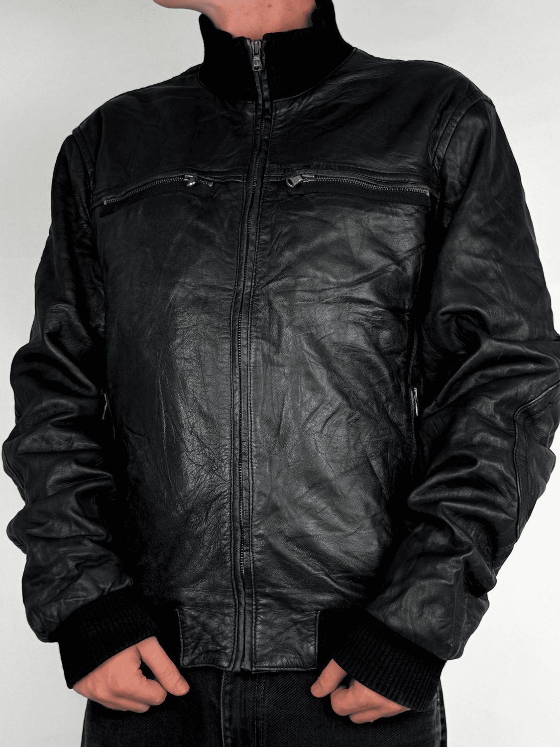 Kurtka Skórzana Bomberka Vintage (XL)