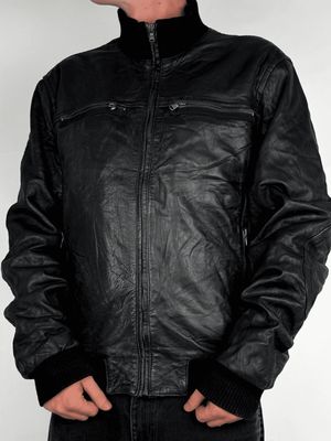 Kurtka Skórzana Bomberka Vintage (XL)