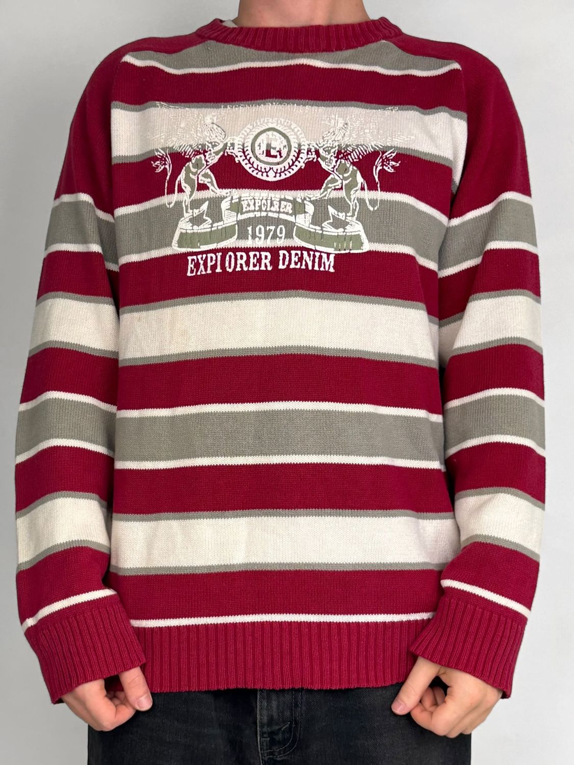 Sweter Y2K z nadrukiem (L)