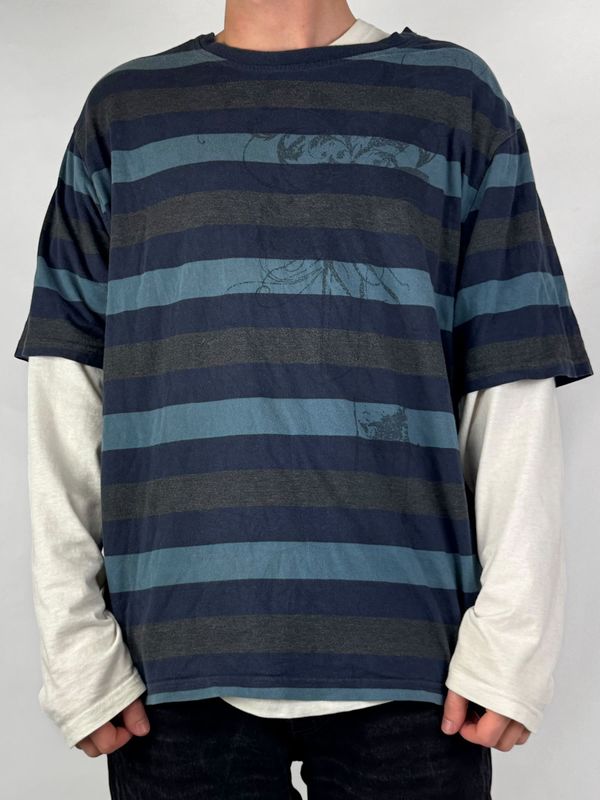T-shirt Y2K w Paski (L)