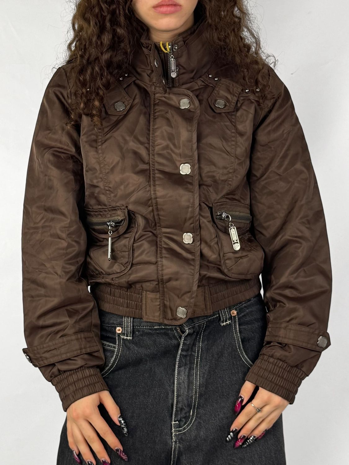 Kurtka Bomberka Y2K Cropped (Damskie M)
