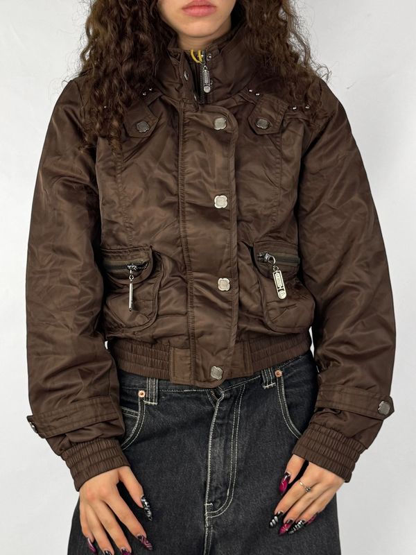 Kurtka Bomberka Y2K Cropped (Damskie M)