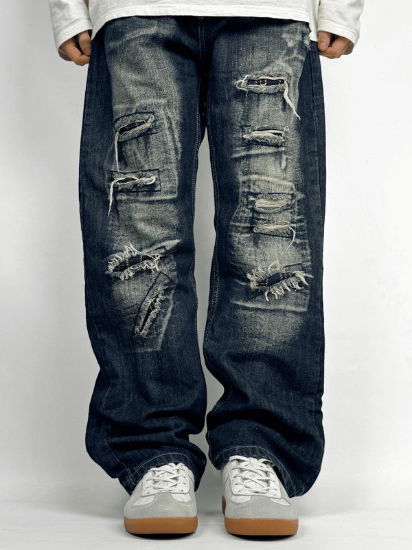 Spodnie Distressed Baggy Jeans (L)