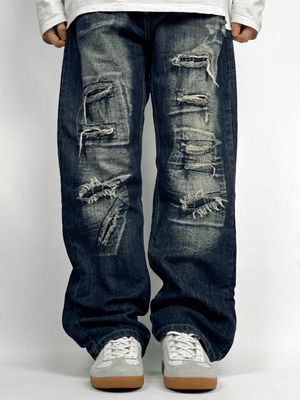 Spodnie Distressed Baggy Jeans (L)