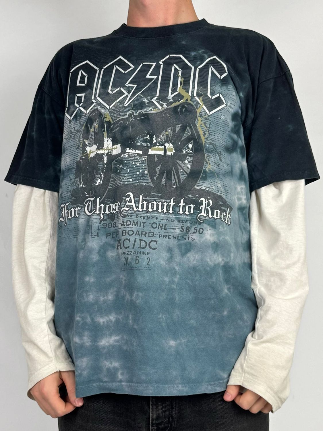 T-shirt AC /DC Tie - Dye Vintage Liquid Blue (XL)