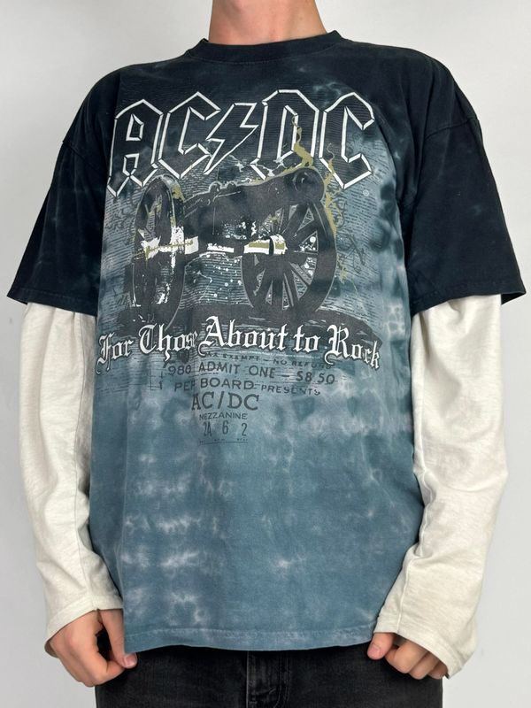 T-shirt AC /DC Tie - Dye Vintage Liquid Blue (XL)