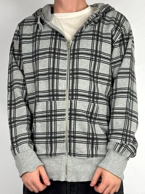 Bluza Rozpinana Full Print w Kratkę (L)