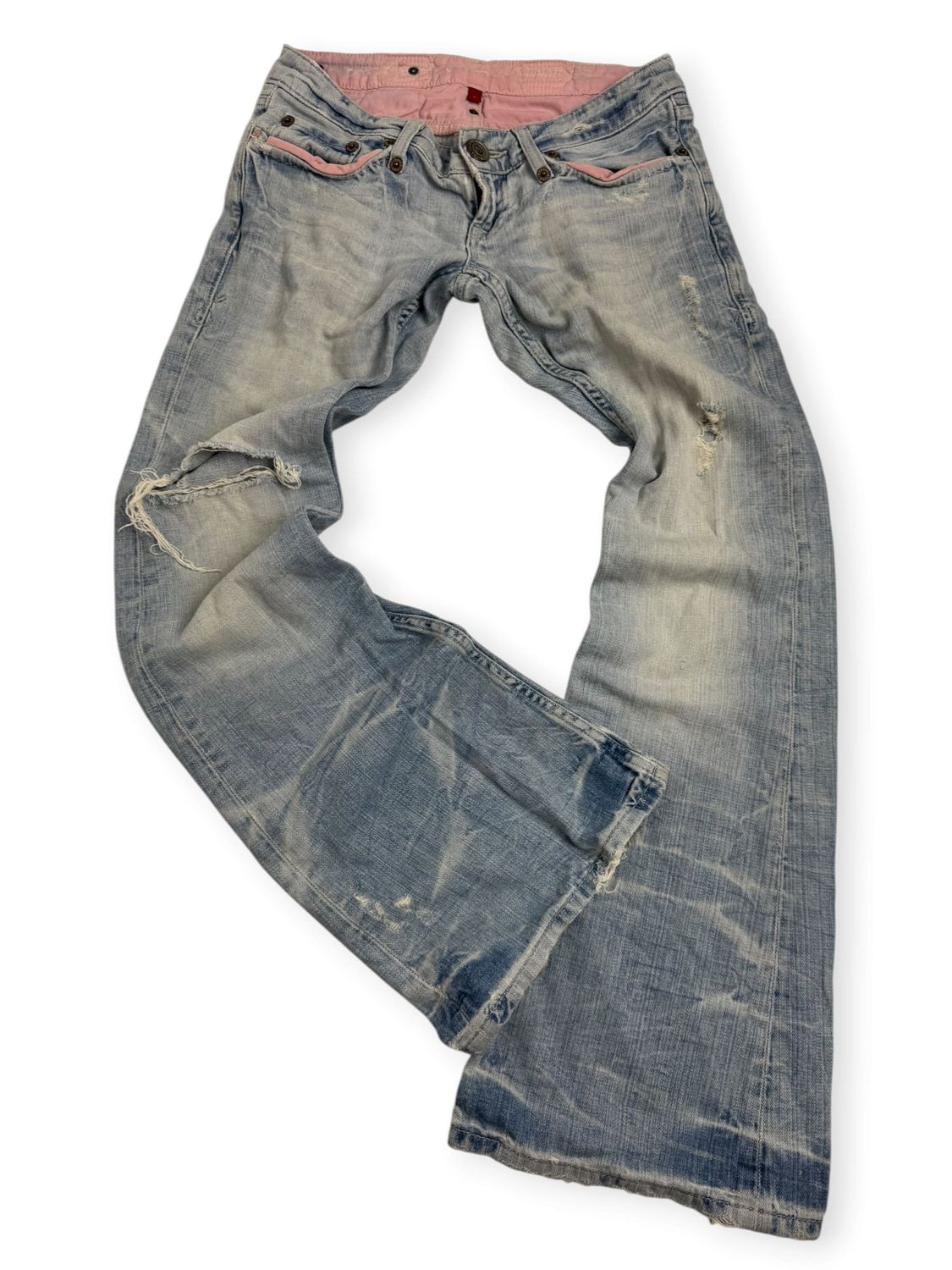 Spodnie Bootcut Y2K Washed Jeans (Damskie XS)