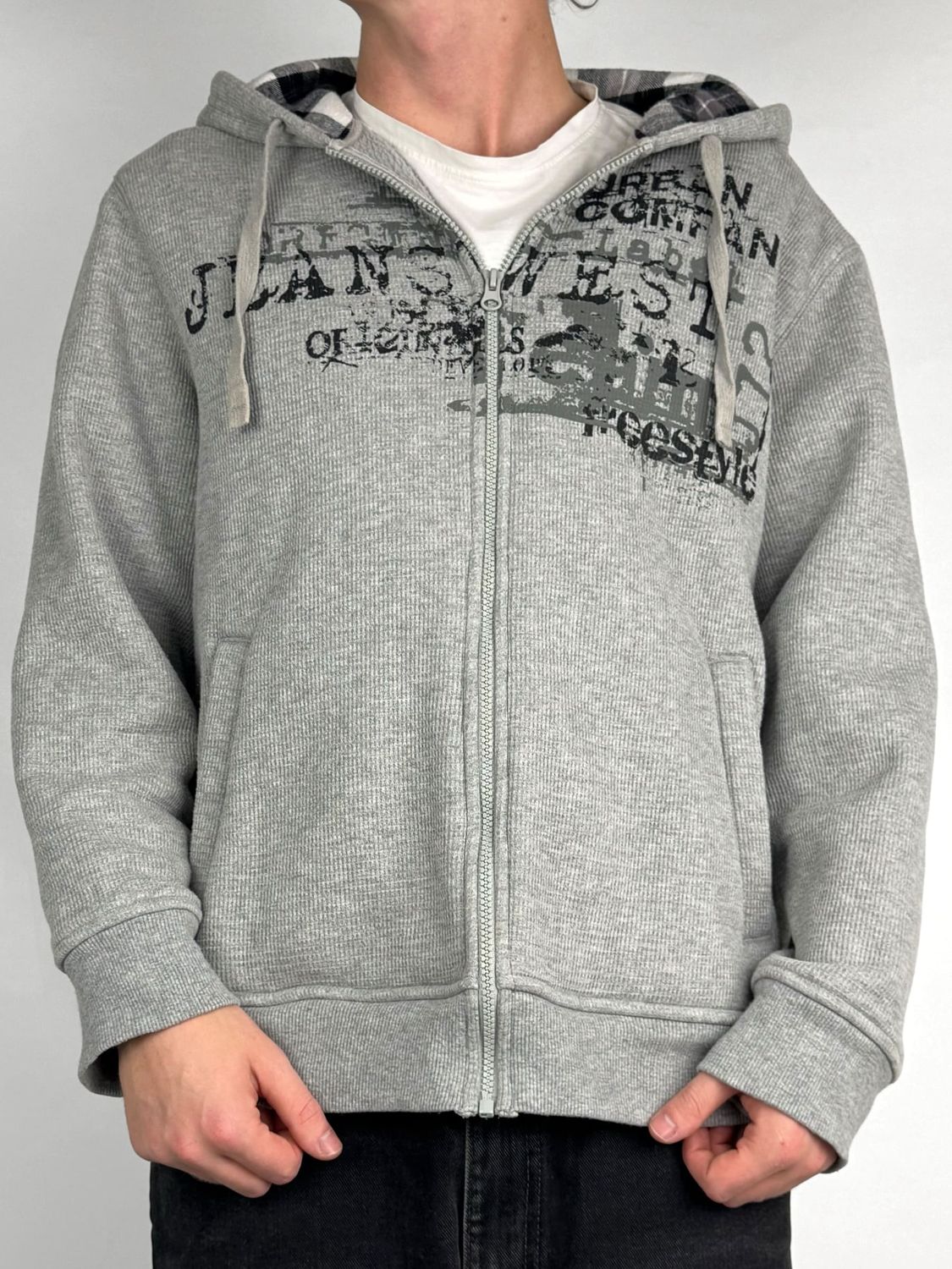 Bluza Rozpinana Y2K Waffle Zip-Up Hoodie (XL)