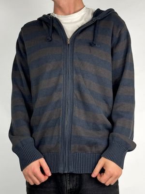 Sweter Rozpinany Y2K w Paski (XL)