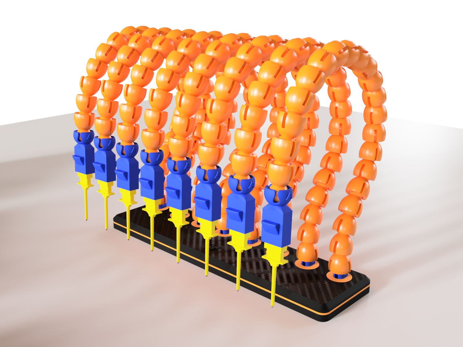 Articulated Arms with Spring Grabber Probes