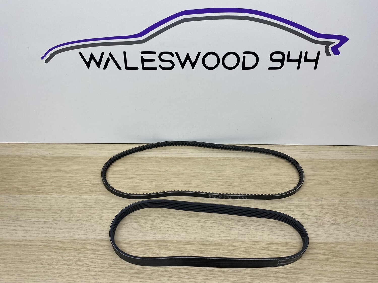 New Porsche 944 924S Continental Alternator and Power Steering Drive Belt Kit for Cars without Air Conditioning