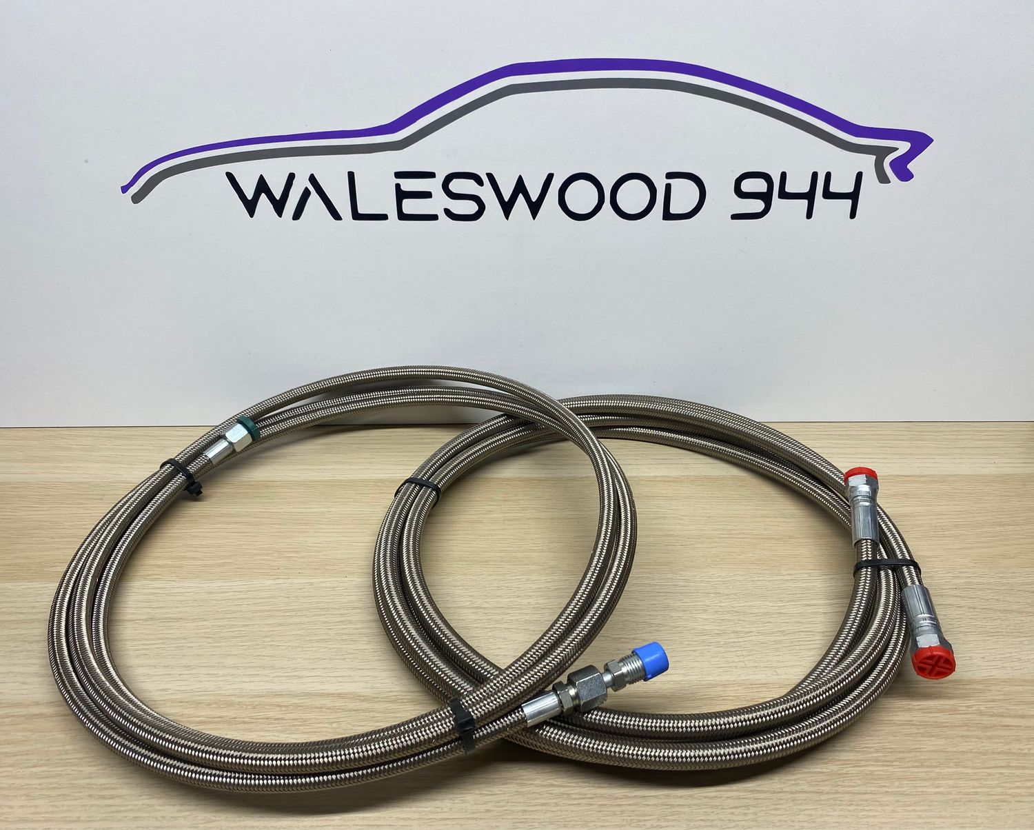 New Porsche 944 924S 8v Braided Fuel Line Kit 1982-1985.5