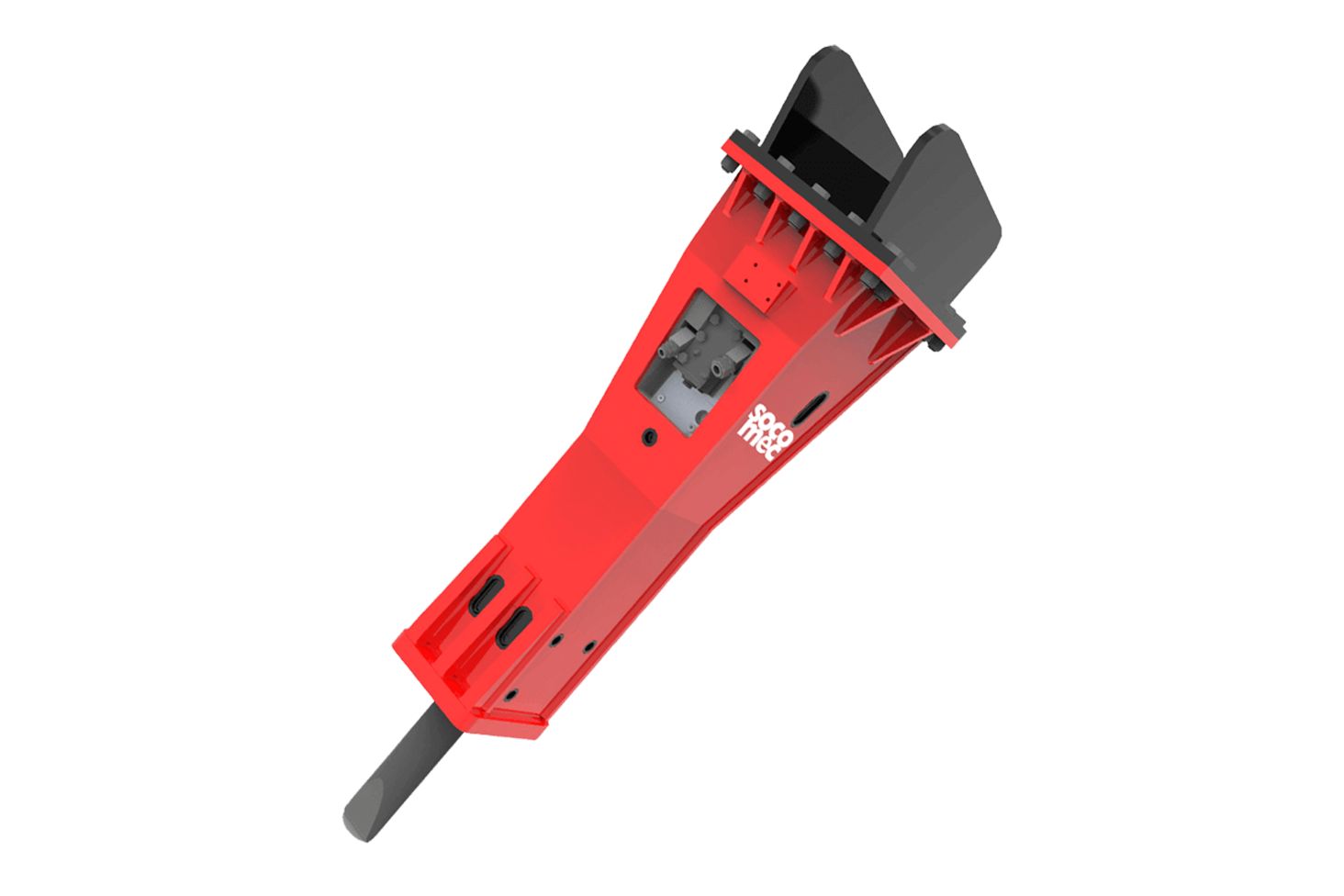 Accessoire rouge de démolition pour pelle