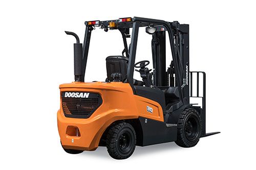 Profil d'un chariot élévateur sur roues