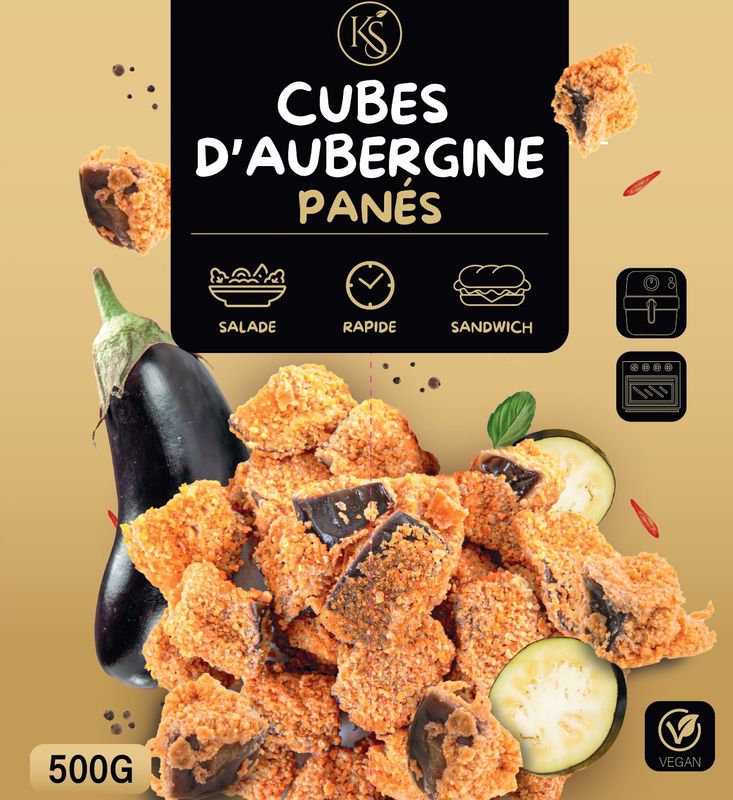 Cubes D'aubergines panné 500 grs