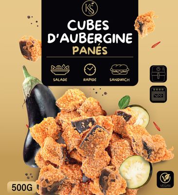 Cubes D&#39;aubergines panné 500 grs