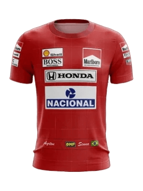 Camiseta F1 Ayrton Senna McLaren Honda Retro 1991.