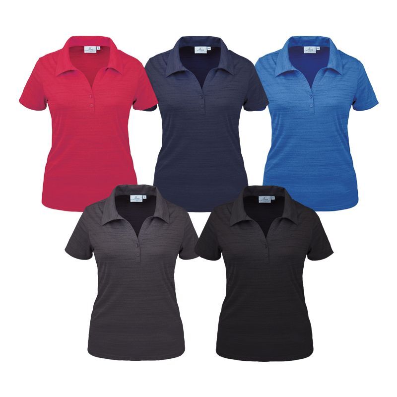 AKWA - Ladies' Tiger Stripe Jersey Y-Placket Polo
