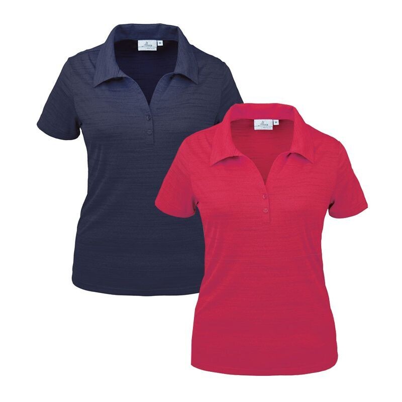AKWA - Ladies' Tiger Stripe Jersey Y-Placket Polo