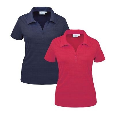 AKWA - Ladies' Tiger Stripe Jersey Y-Placket Polo