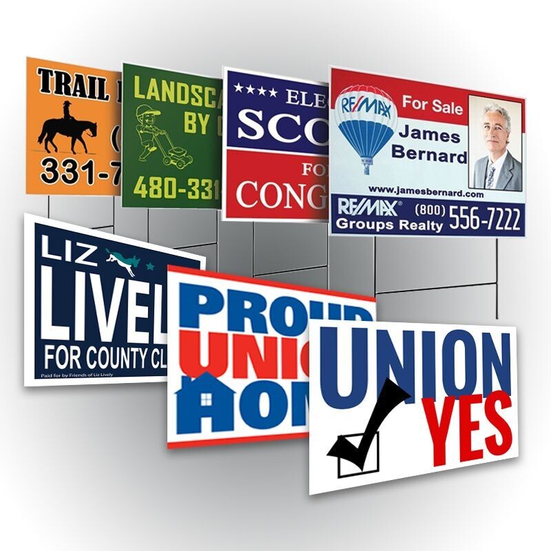 Corrugated Yard Sign w Wire Stakes