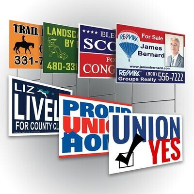 Corrugated Yard Sign w Wire Stakes