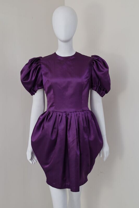 Purple Silk Satin Dress