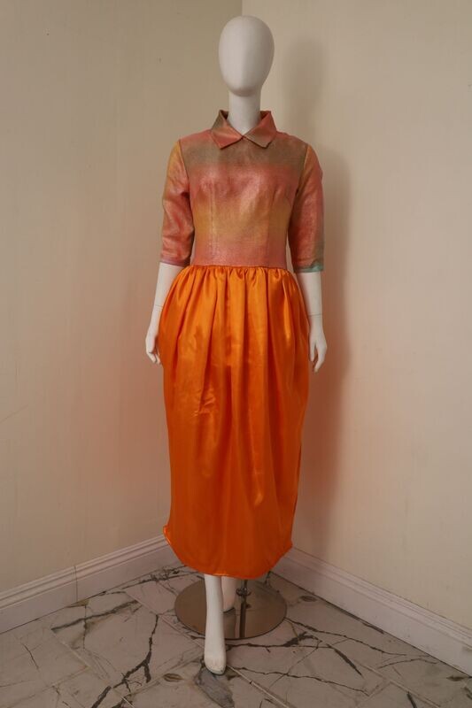 Orange Golden Midi Dress
