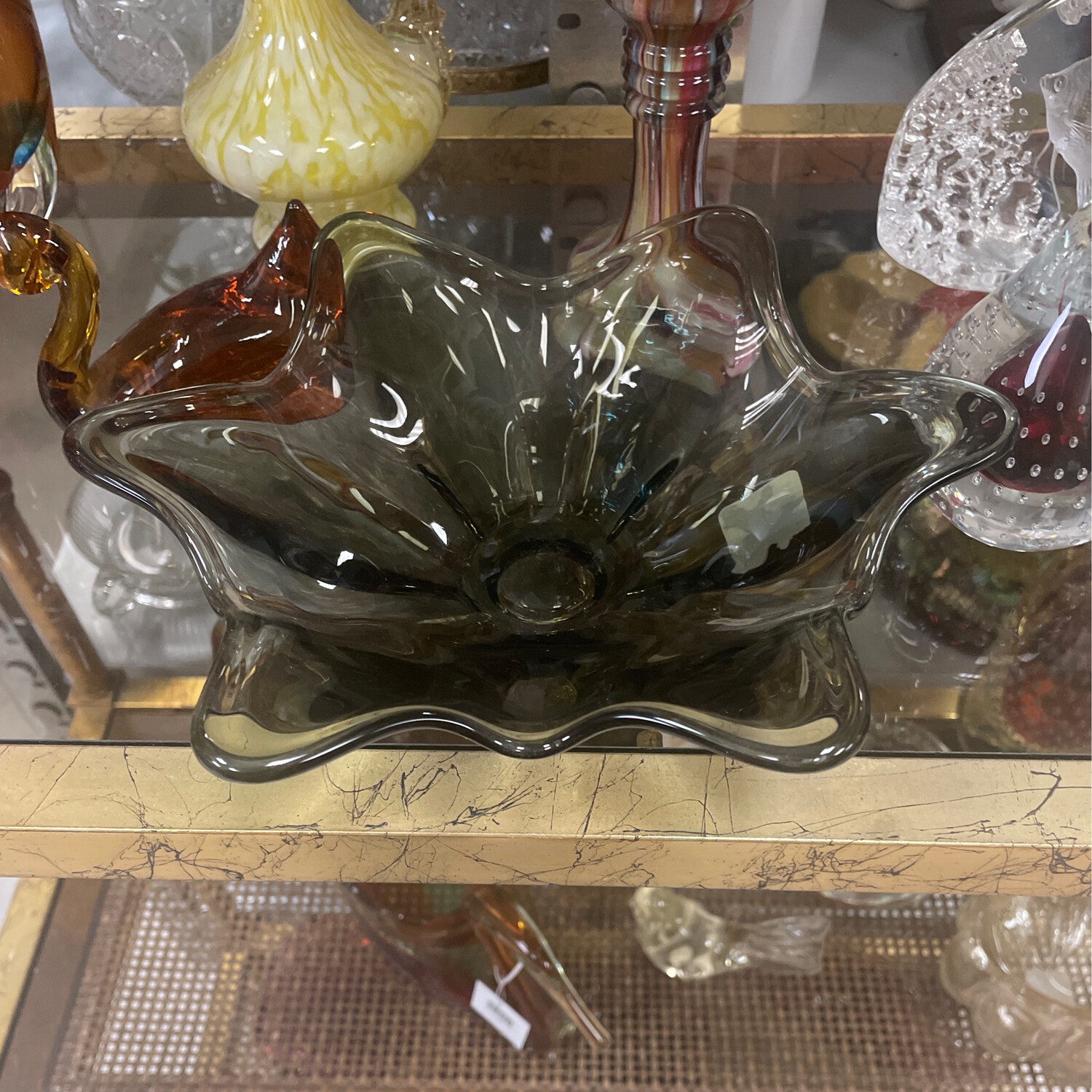 Smokey Brown Art Glass Bowl