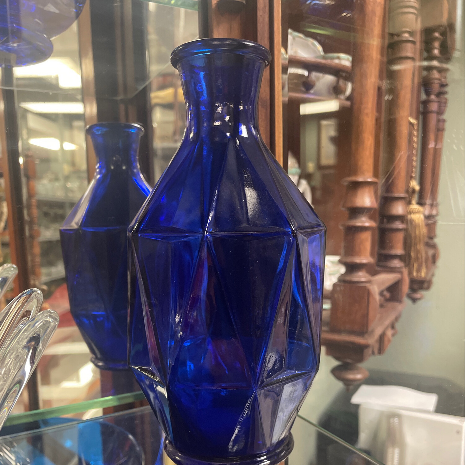 Cobalt Blue Geometric Vase