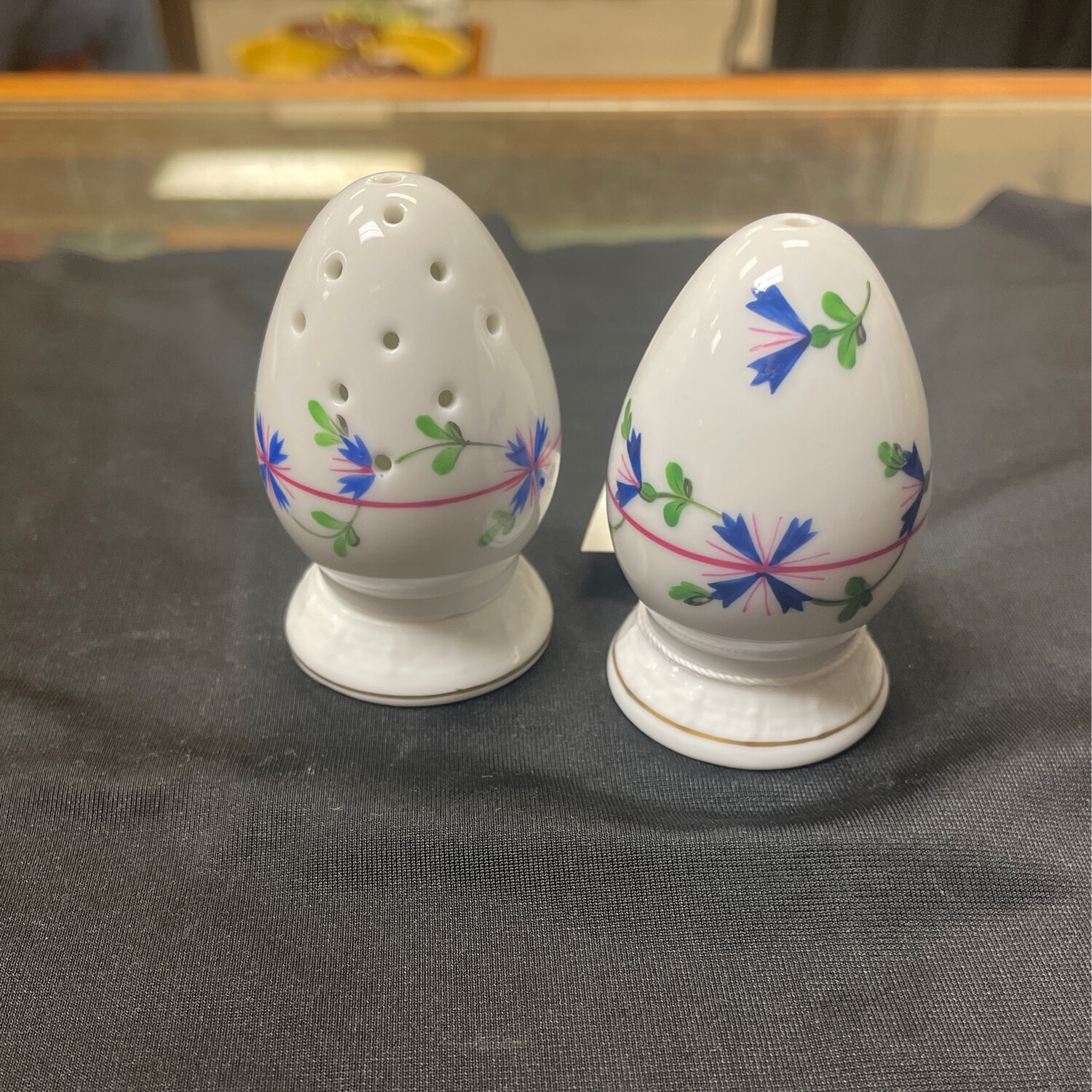 Herend Blue Garland Salt and Pepper Shakers