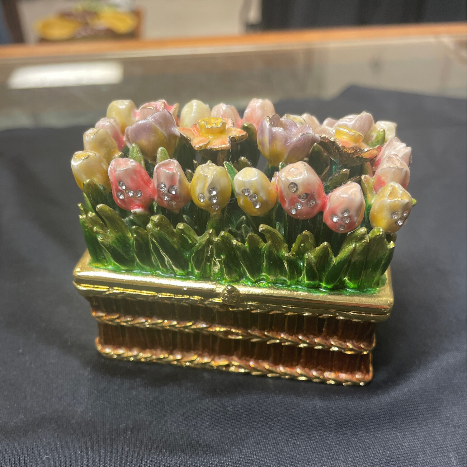 Trinket Box with Tulips and Dafodils